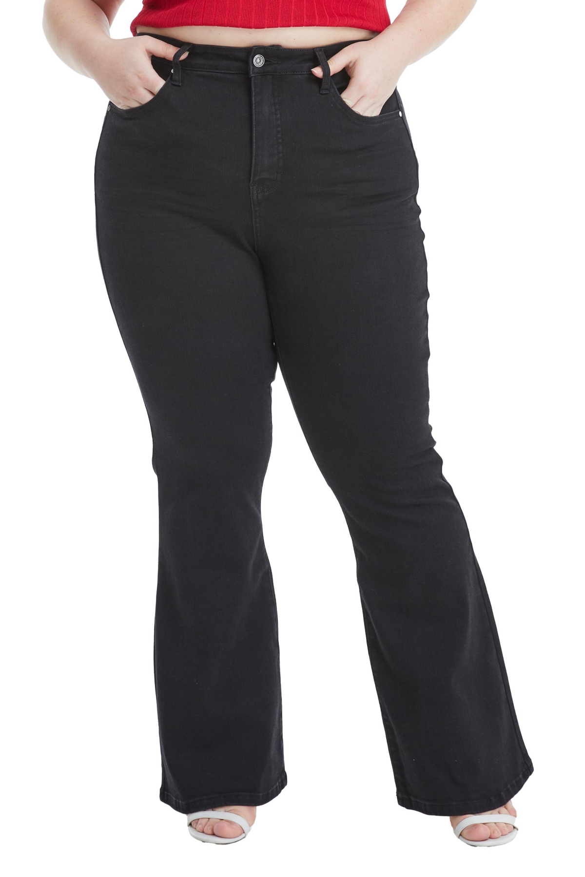BAYEAS PLUS SIZE HIGH RISE FLARE JEANS 