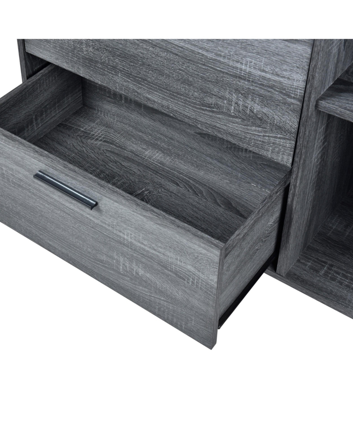 Streamdale Mid-Century Modern Cabinet with Faux Wood and Storage