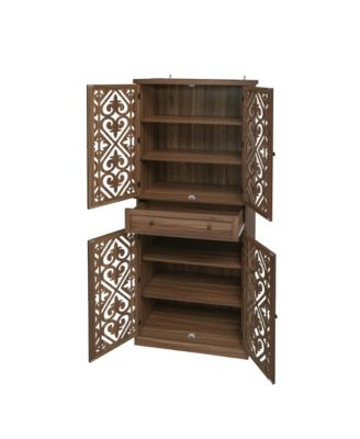 4-Door Cabinet with Drawer and Shelves