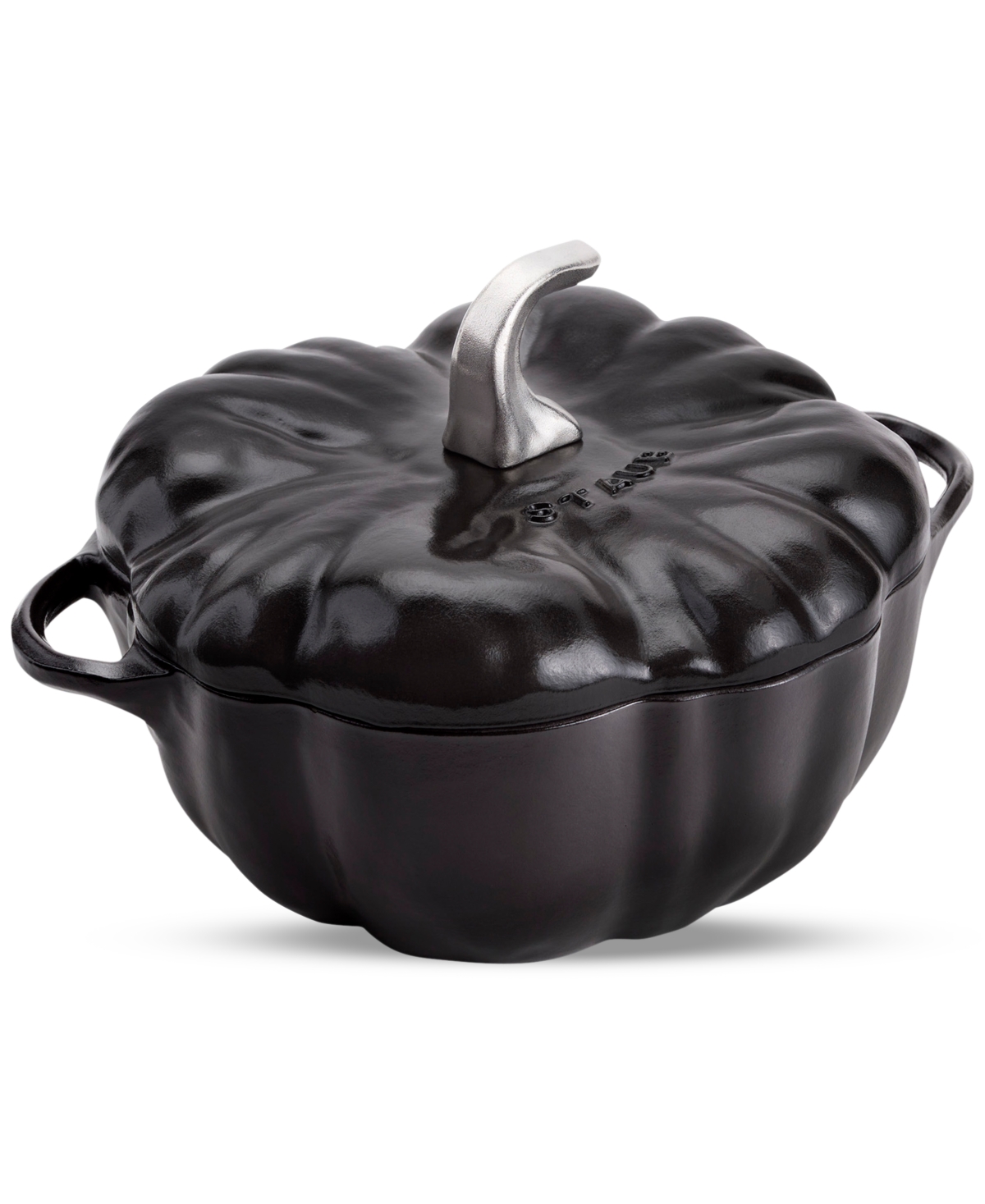 Staub Enameled Cast Iron 3.5-qt Pumpkin Cocotte In Black