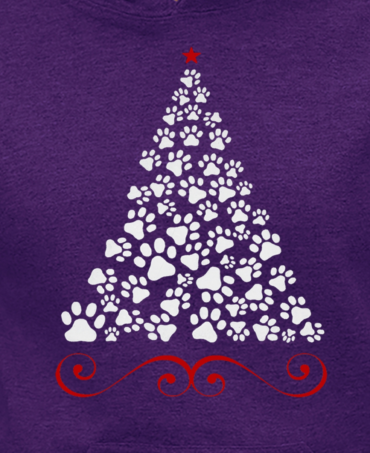La Pop Art Women's Paw Christmas Tree Art Crewneck Sweatshirt In Purple