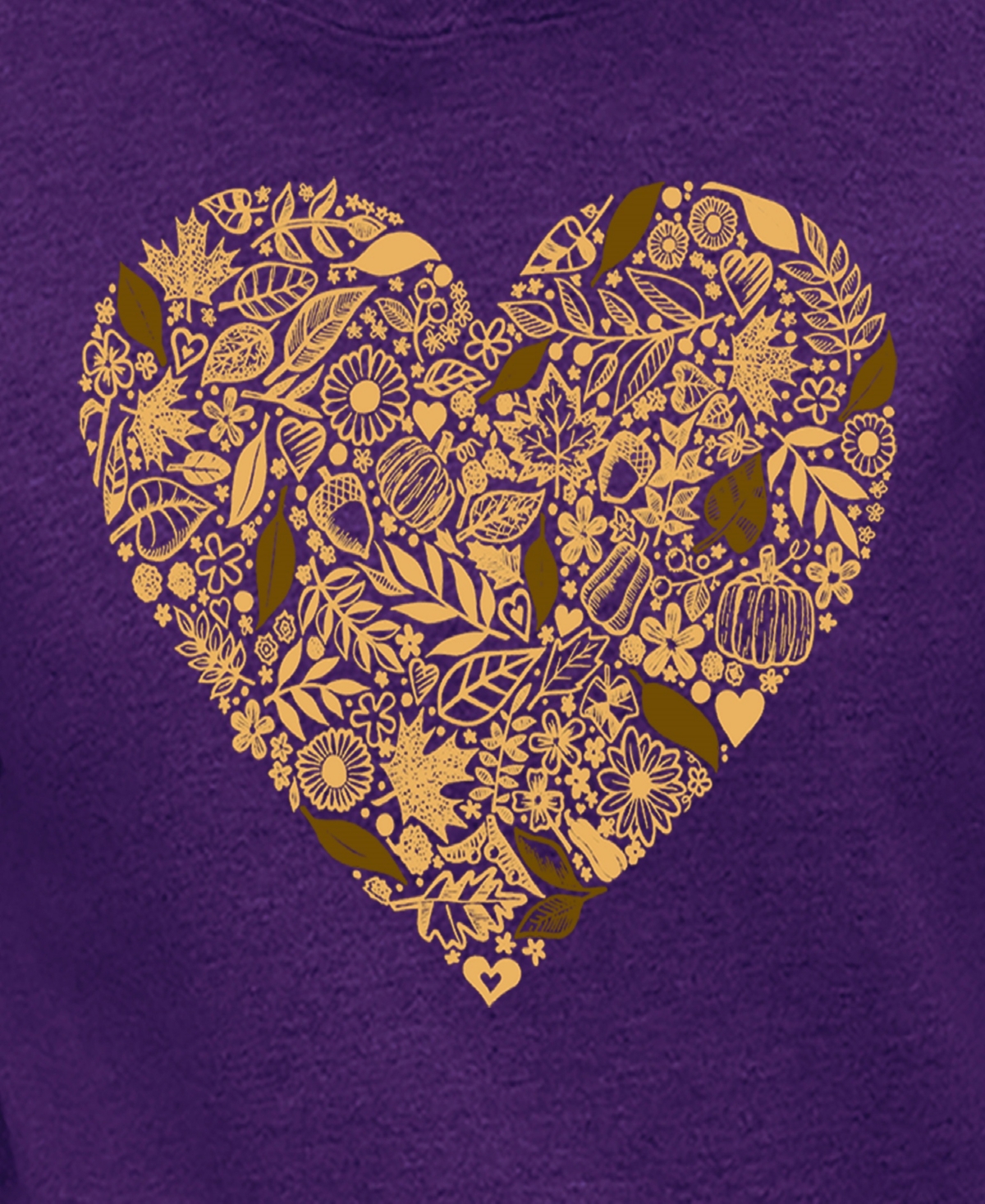 La Pop Art Women's Thanksgiving Heart Word Art Hooded Sweatshirt In Purple