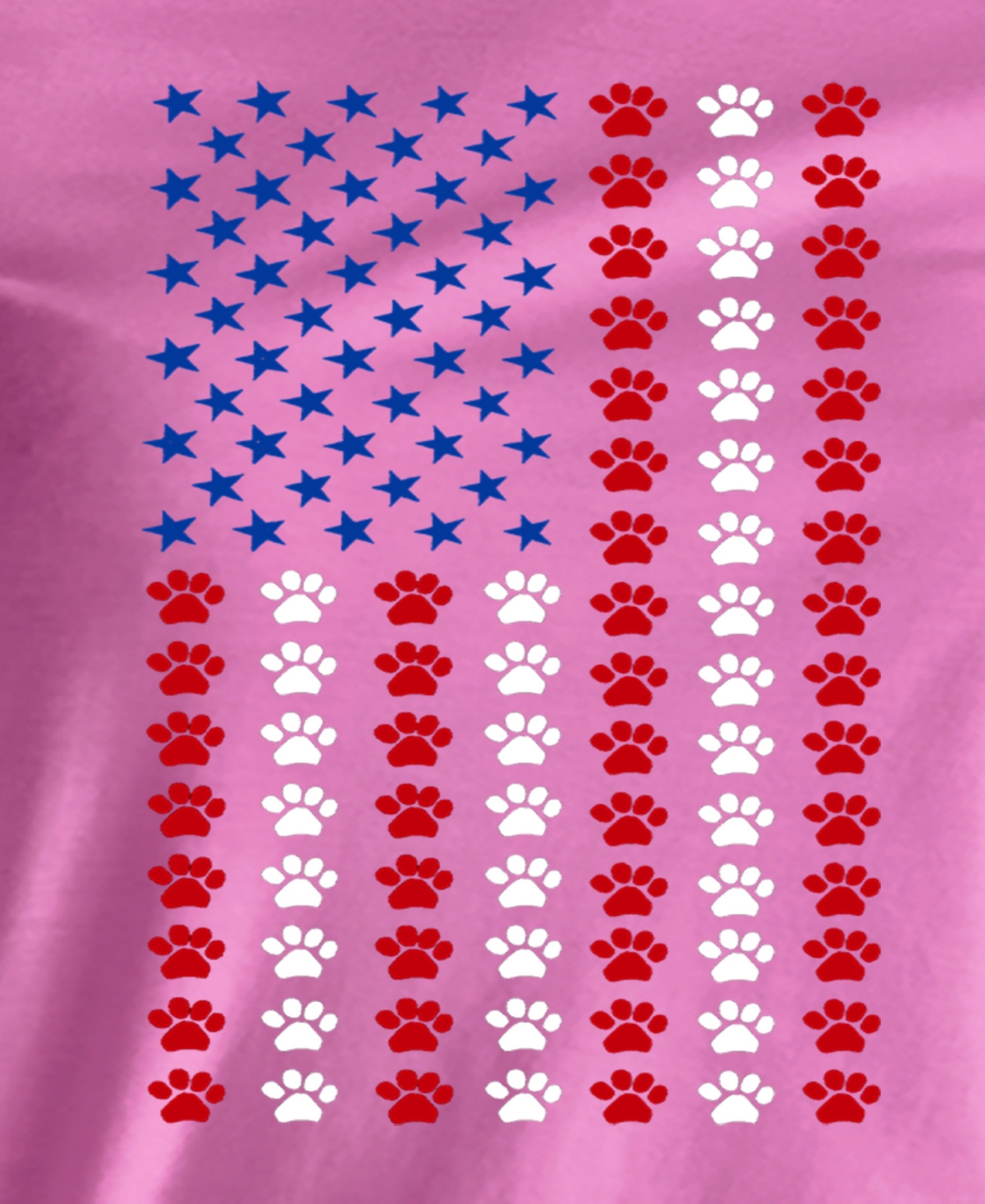 La Pop Art Women's Paws Flag Art Crew Neck T-Shirt