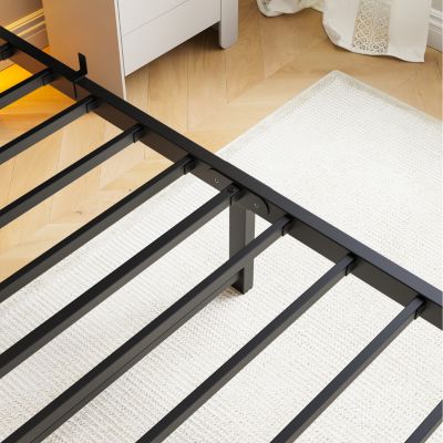 Heavy-Duty Platform Bed Frame with Headboard & LED