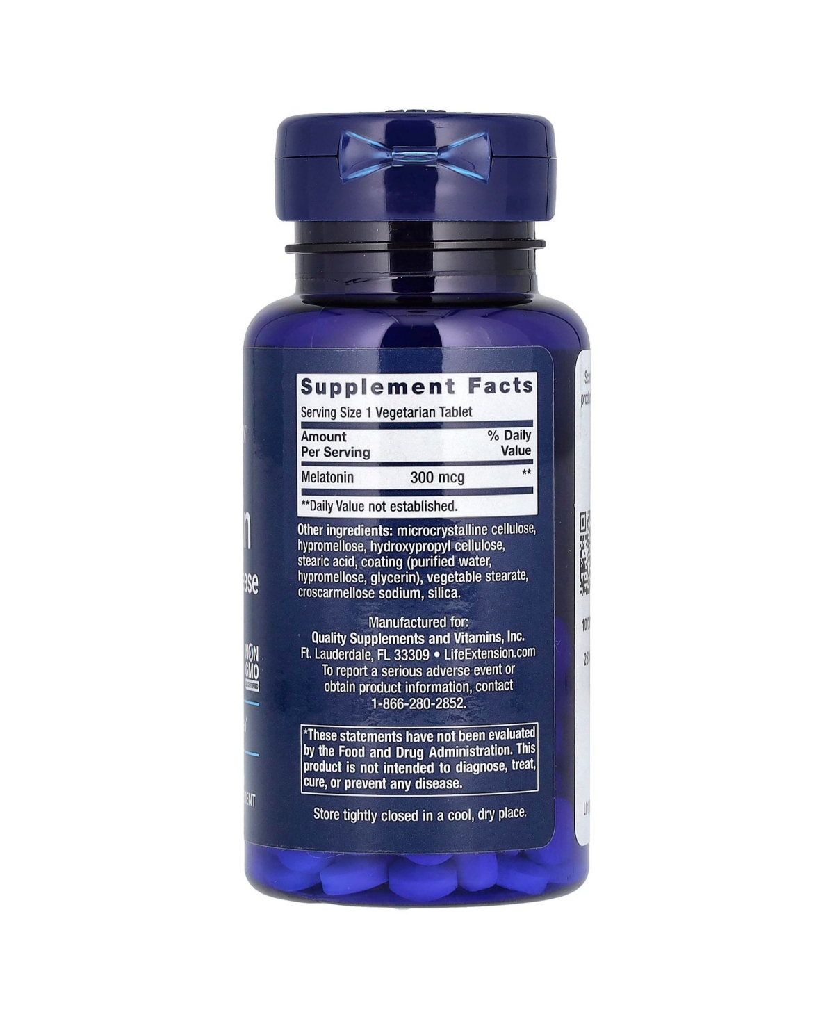 Life Extension Melatonin 6 Hour Timed Release 300 mcg - Vegetarian Tablets