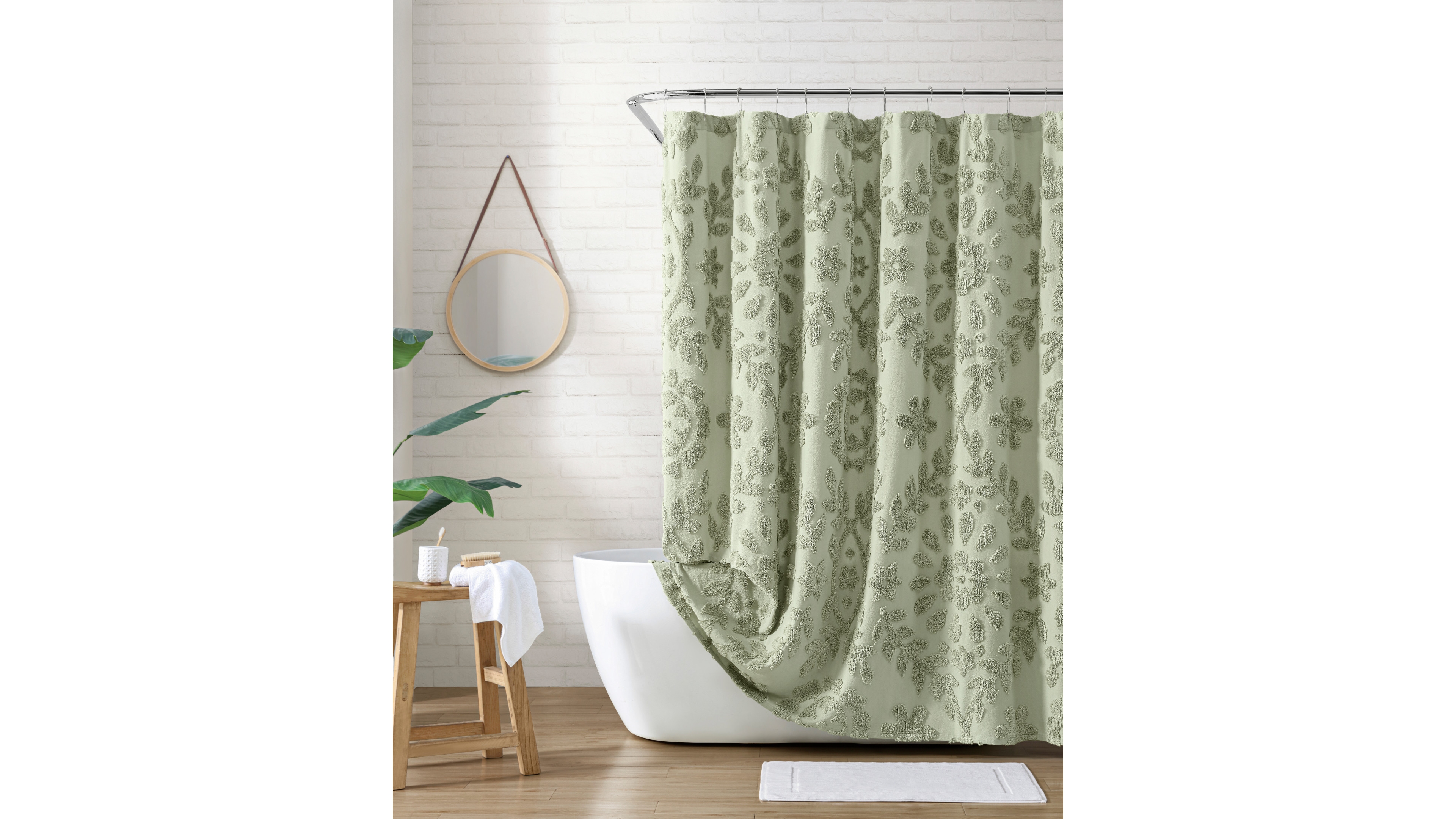Peri Home Chenille Laurel Cotton Shower Curtain, 72" x