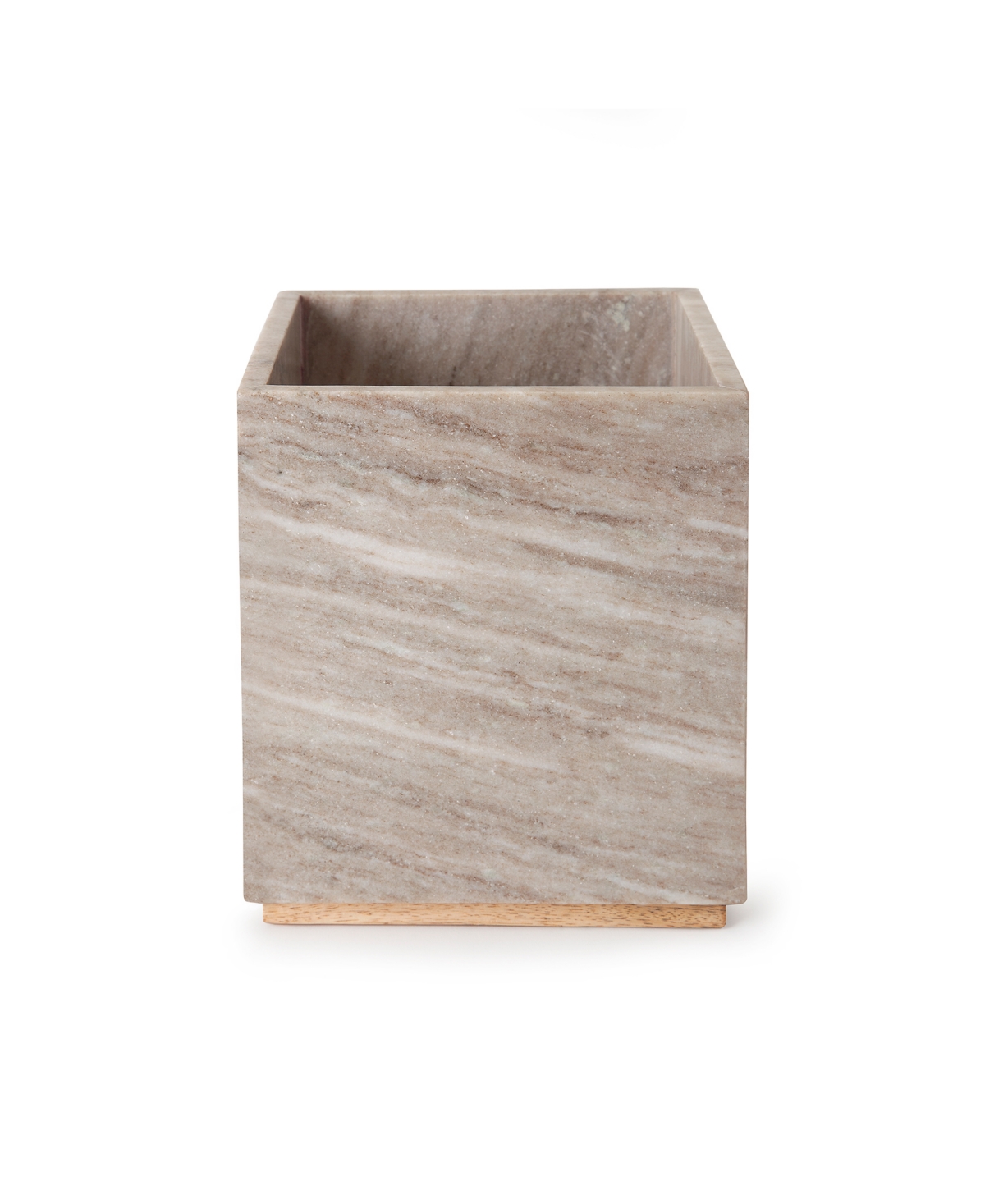 Dalton Marble Wastebasket - Beige