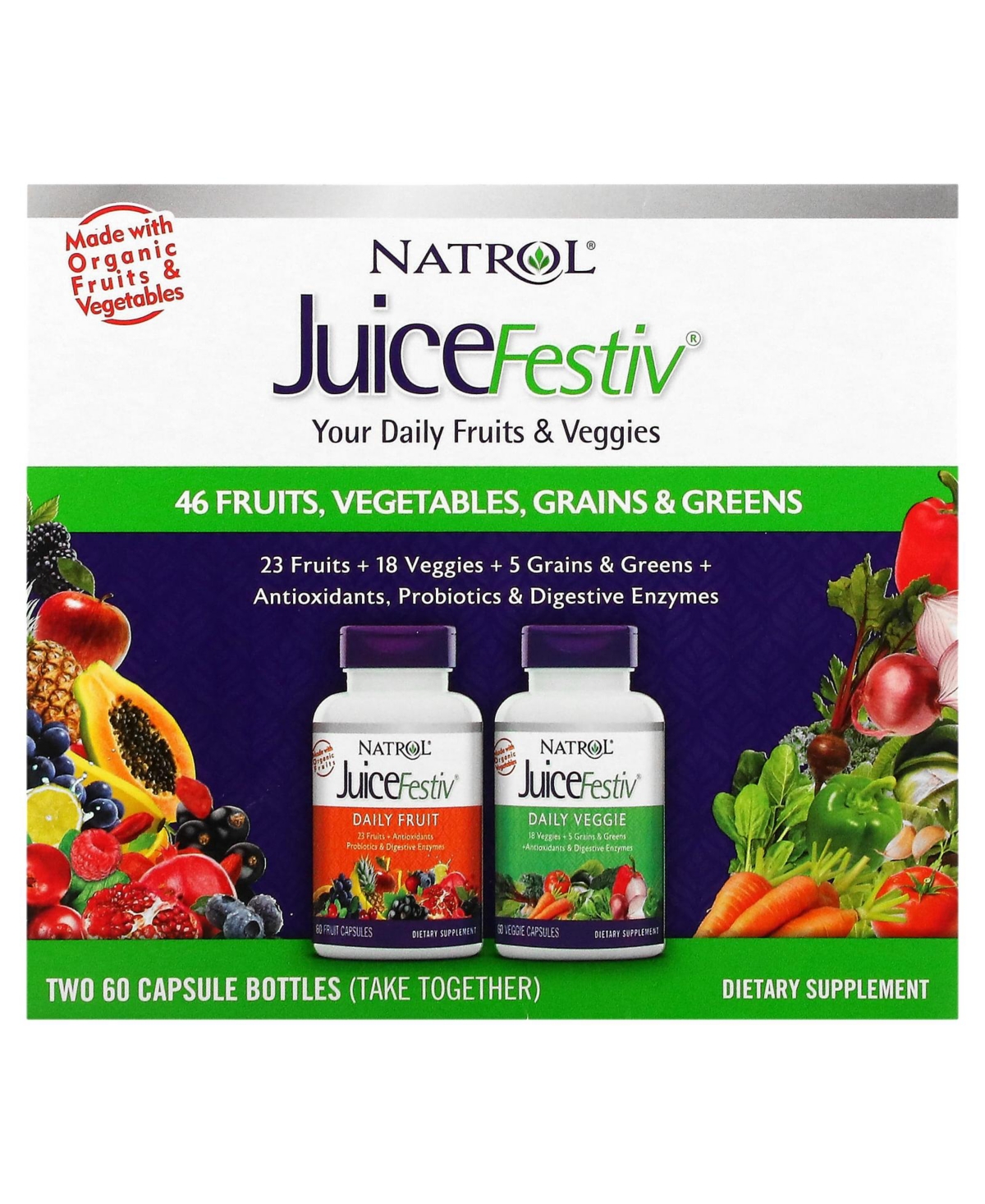JuiceFestiv 2 Bottles - 60 Capsules Each