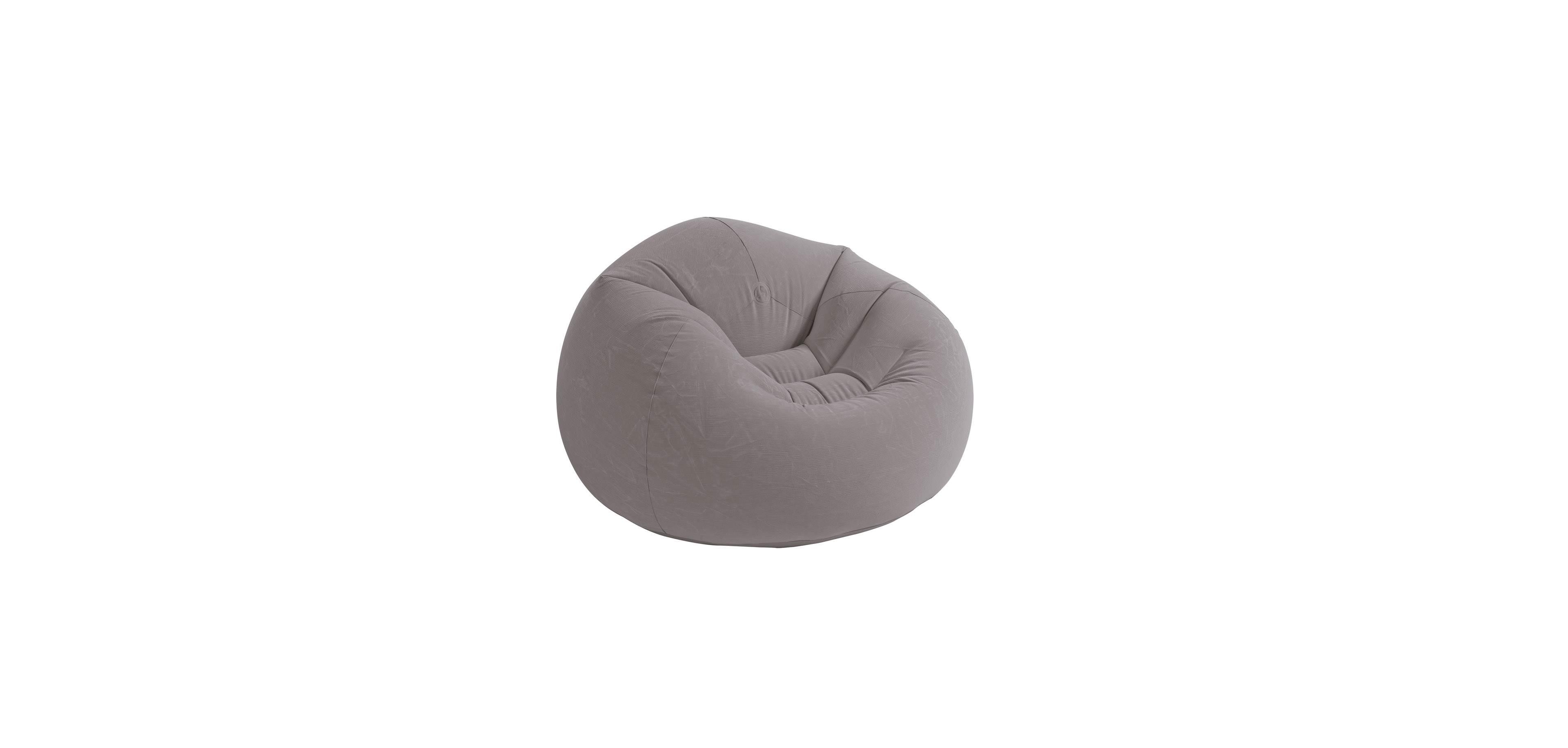 Intex Inflatable Contoured Corduroy Beanless Bag Lounge Chair, Grey | 68579EP