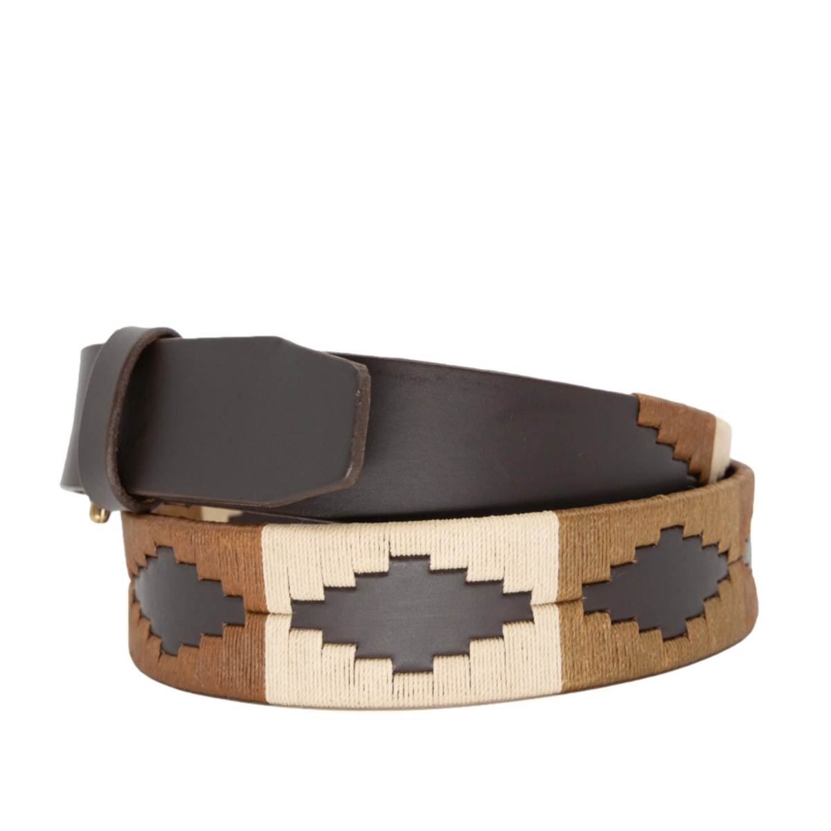 La Matera Men's Trigo Woven Belt Chocolate
