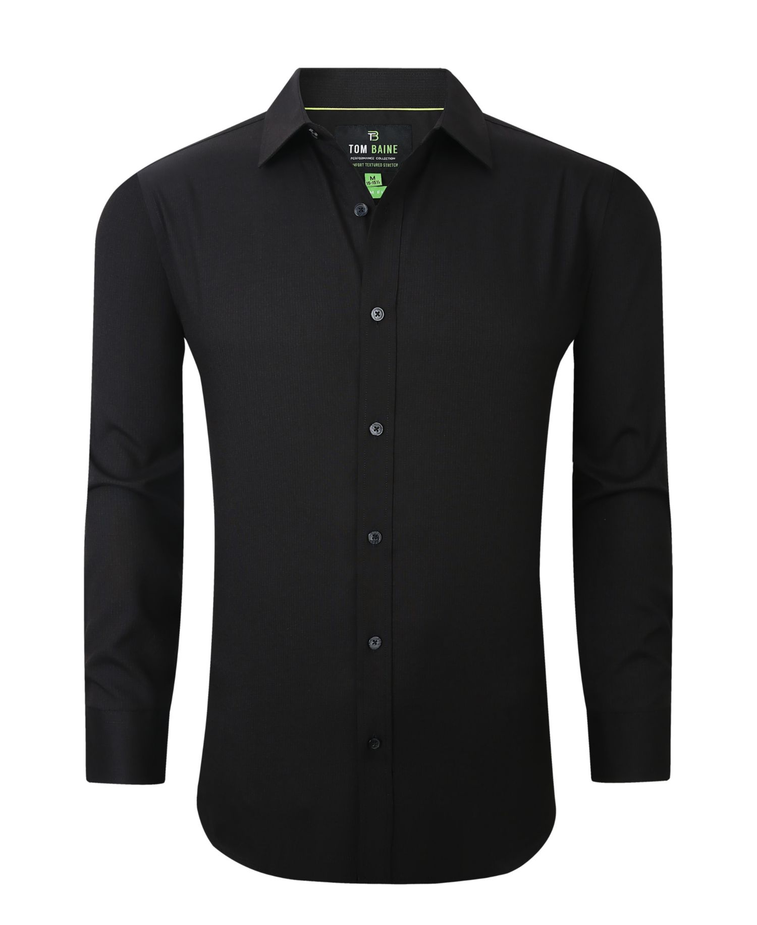 Men's Four-Way Stretch Solid Textured Button Down Dress Shirt
