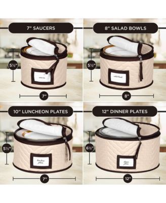 5-Piece Set China Storage Containers with Dividers - Holds Set of 12 Dinnerware