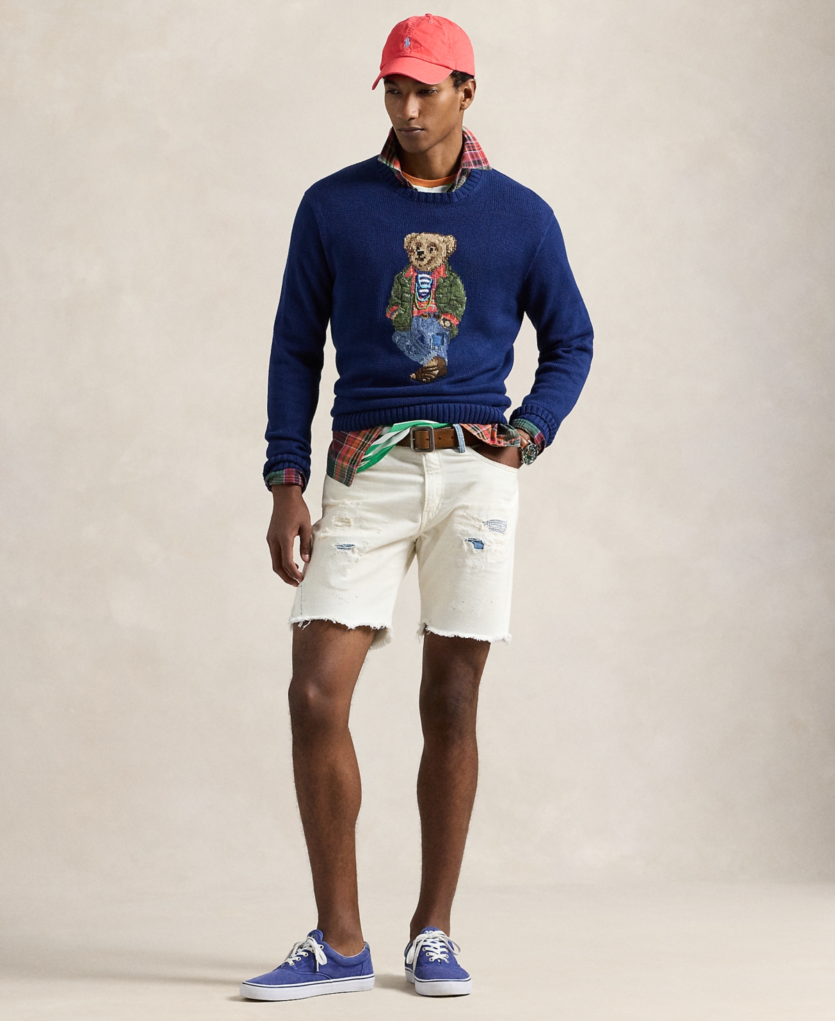Polo Ralph Lauren Men's Polo Bear Cotton Sweater - Cr24 Freshwater Tahiti Bear