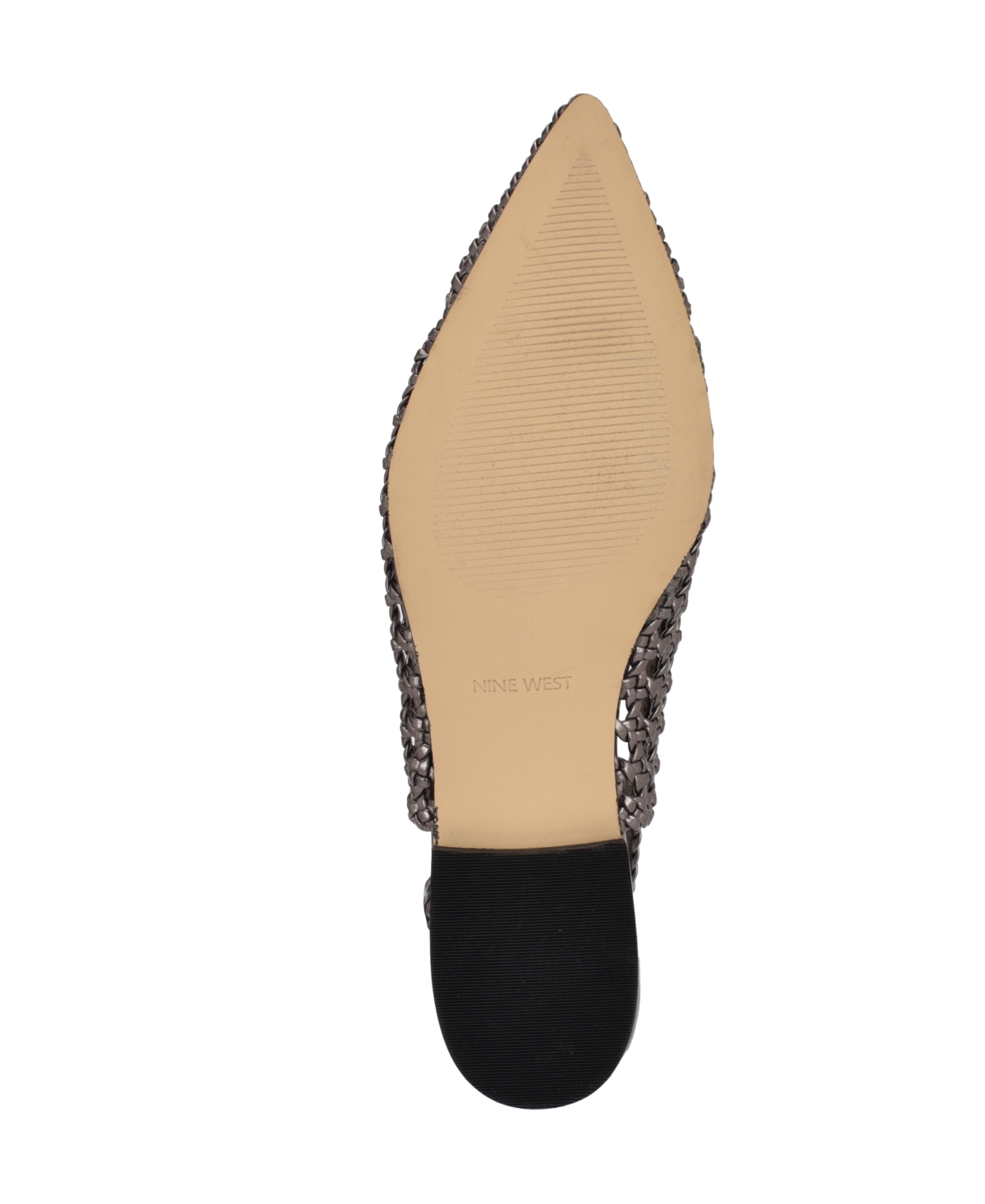 Shop Nine West Women's Soel Woven Slingback Dress Flats In Pewter