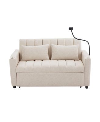 Streamdale Convertible Sofa Bed Loveseat with USB Ports, Storage, and Phone Holder