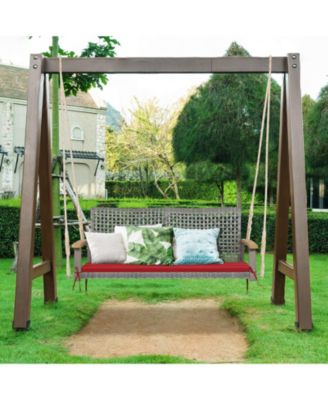 2-Person Patio Wicker Hanging Swing Chair