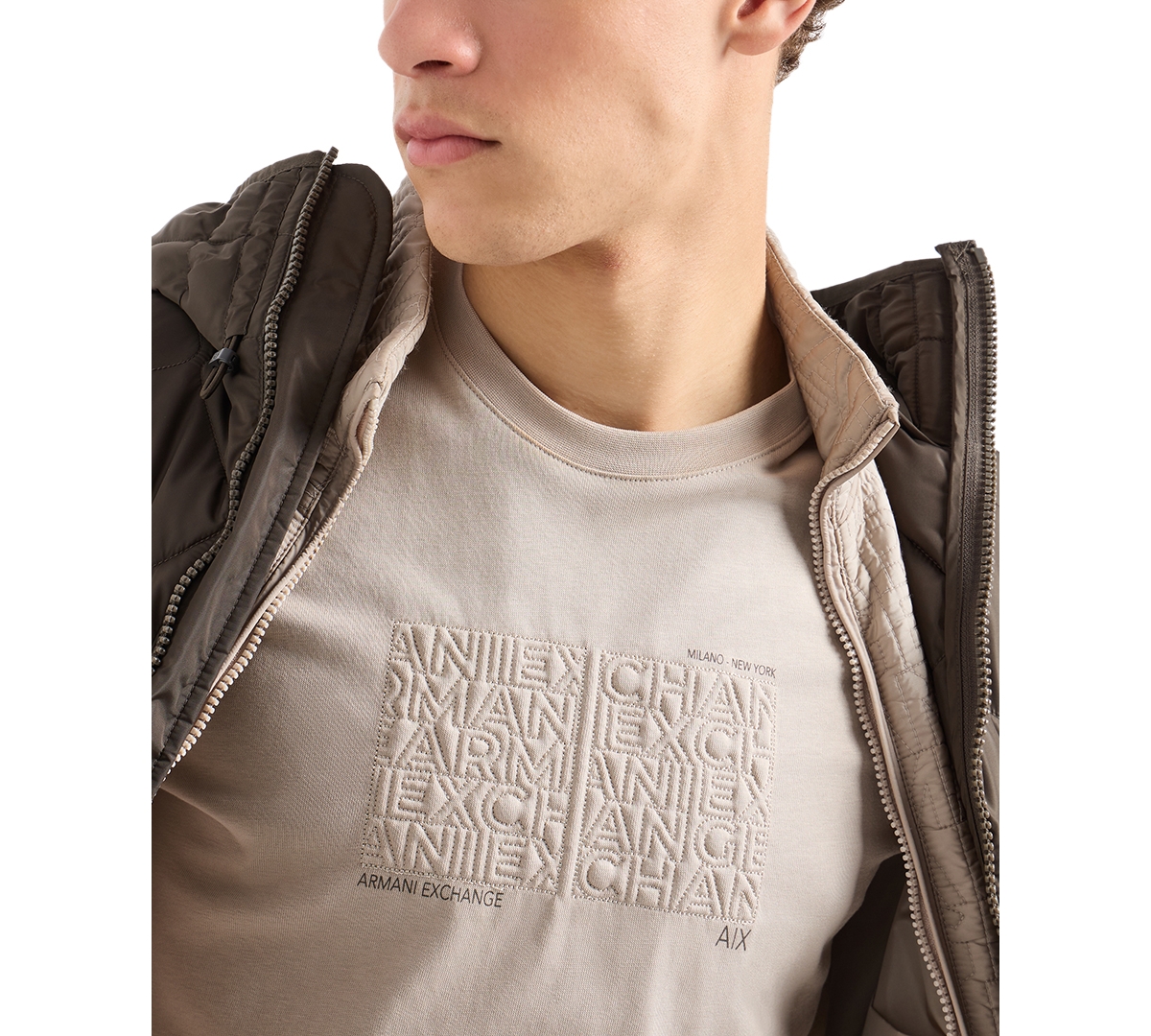 A|X Armani Exchange Men's Short Sleeve Crewneck Embroidered Graphic T-Shirt