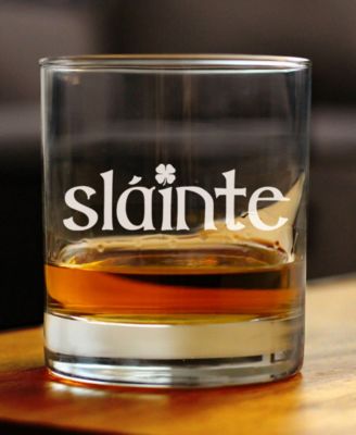 Slainte Irish Cheers Whiskey Rocks Glass