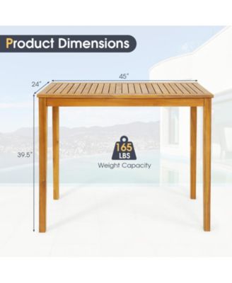 Rectangular Indoor and Outdoor Bar Height Table for Garden