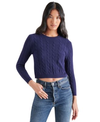 Steve Madden - Women's Jeany Bow-Back Cable-Knit Sweater