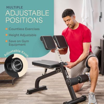 SculptTrainer Roman Chair Hyperextension Bench – Adjustable Back Extension Machine, Ab & Sit Up Bench Home Gym Equipment