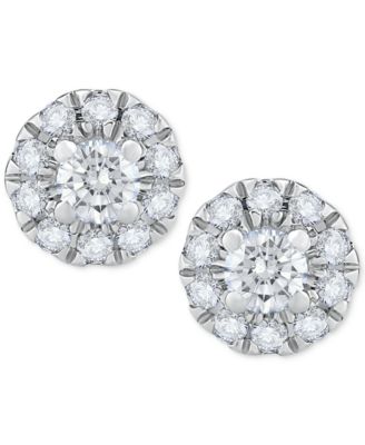 Diamond Halo Stud Earrings (3/4 ct. t.w.) in 14k White Gold or 14k Gold 
