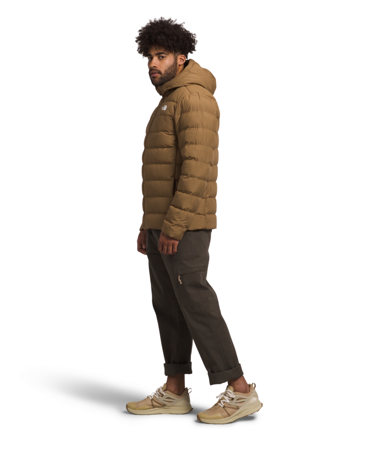 The North Face Men's Aconcagua 3 Zip-front Hooded Puffer Jacket In Utility Brown-npf