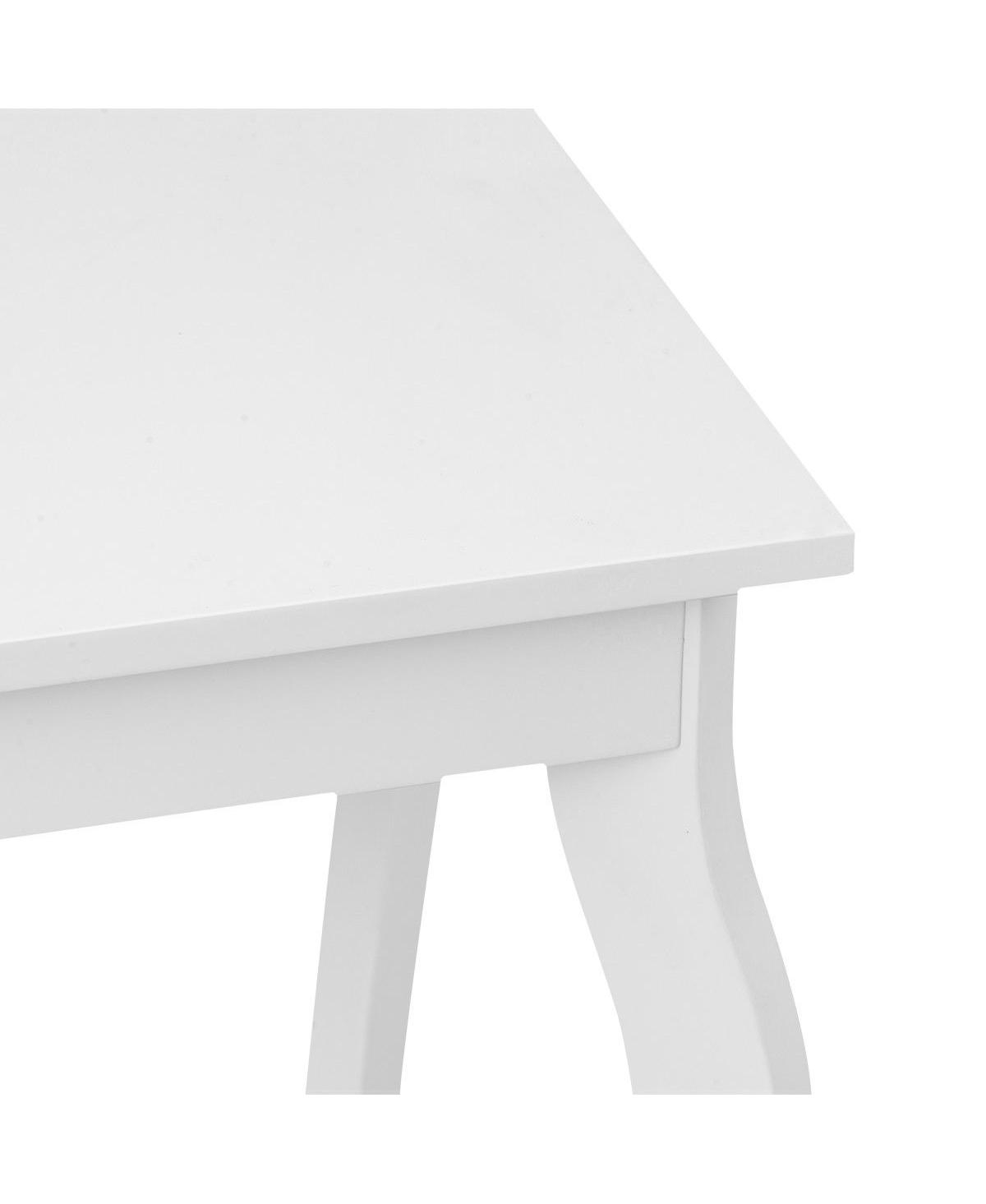 Gymax Accent Side Table Sofa End Table Nigh stand Coffee Table w/ Storage Shelf- White