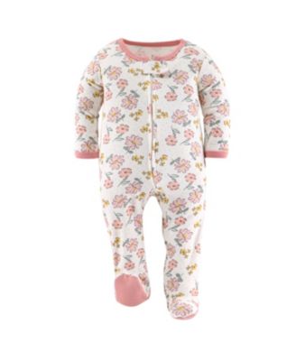 Baby Girls Boho Butterfly Footed Sleepers for Girls, 3 Pack