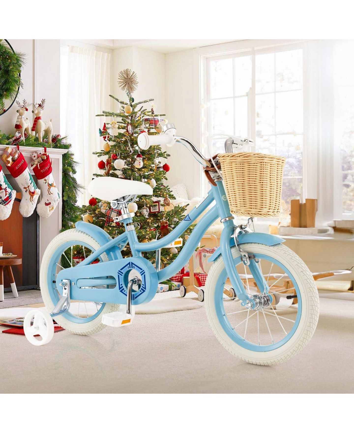 Детская игрушка HONGGE 14-Inch Kids' Bike with Training Wheels and Adjustable Seat & Handlebar, Ages 3-5 — фото 10