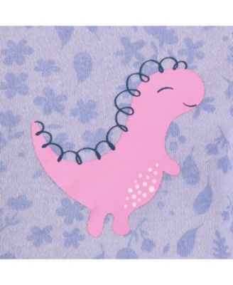 Baby Girls Dino Footed Sleepers for Girls, 3 Pack