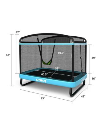 6FT Recreational Kids Trampoline W/Swing Safety Enclosure Indoor/Outdoor Orange