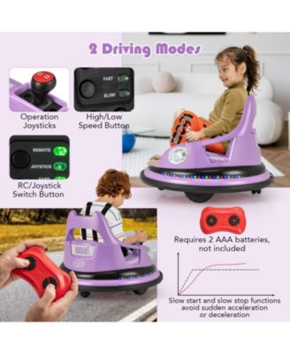 12V Kids Ride On Bumper Car with Remote Control and Dual Joysticks