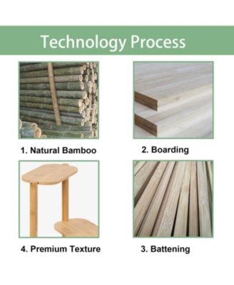 3 Tier Bamboo Wood Tall Corner Plant Rack Garden Flower Pot Holder for Balcony