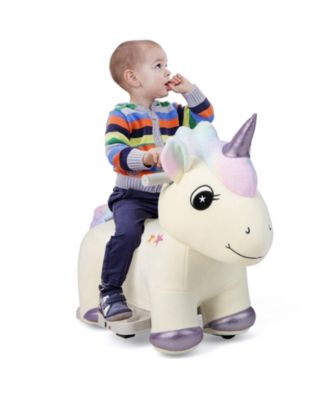6V Electric Animal Ride-On Toy with Music and Handlebars