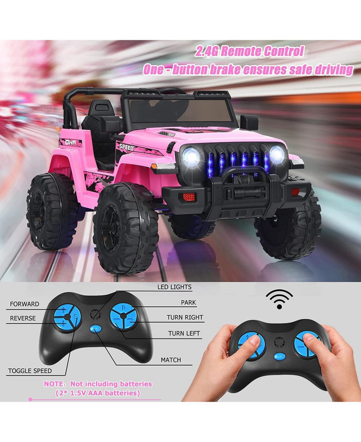 Детская игрушка HONGGE 12V Kids Ride On Jeep Car with 2.4G Remote Control — фото 4