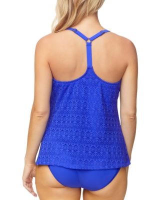 ISLAND ESCAPE WOMENS LACE UNDERWIRE RACERBACK TANKINI TOP MID RISE BIKINI BOTTOMS EXCLUSIVELY AT MACYS