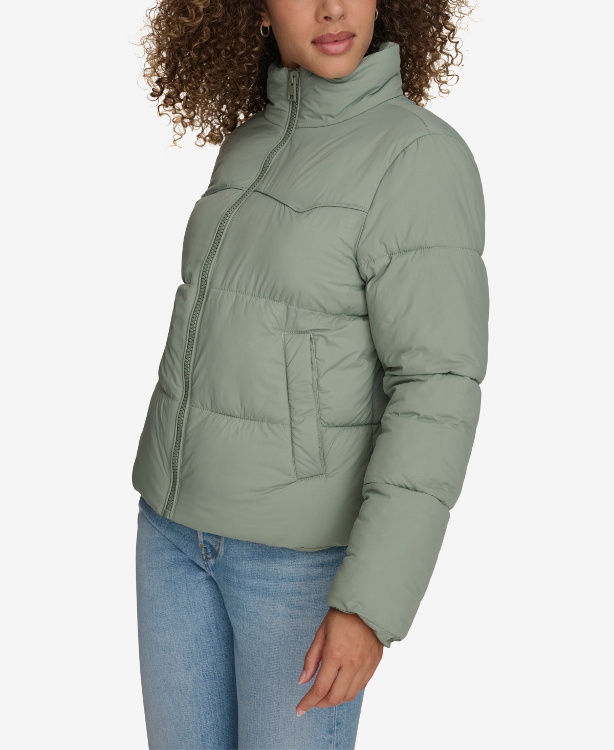 Levi's Women's Western Puffer Jacket In Lily Pad