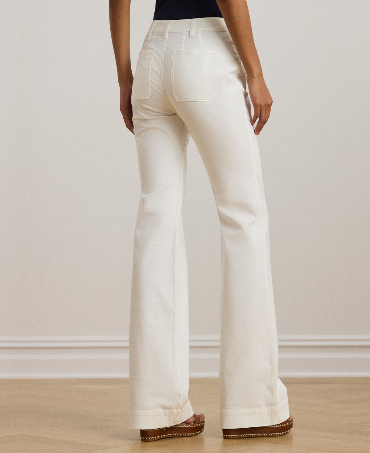 Lauren Ralph Lauren Women's Stretch Cotton Canvas Wide-Leg Pants