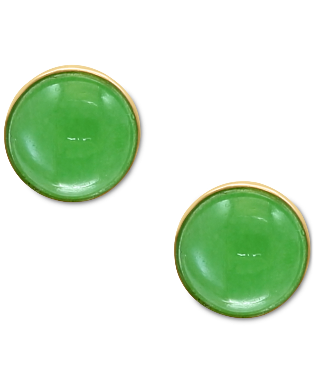 Shop Effy Collection Effy Dyed Jade Stud Earrings In 14k Yellow Gold