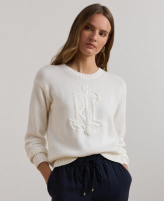 Lauren Ralph Lauren - Women's Anchor-Logo Combed Cotton Sweater