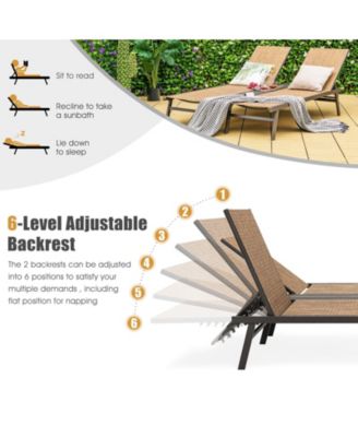 2-Person Patio Chaise Lounge with Middle Panel