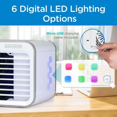 BLACK+DECKER Desktop Air Cooler, Personal Portable Fan with 3-Speeds, Evaporative Air Cooler with 0.5L Water Tank