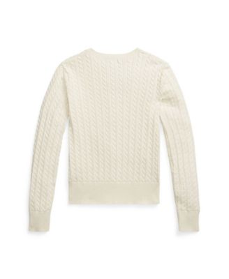 Big Girls Metallic Cable Cotton-Blend Cardigan Sweater