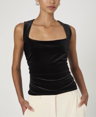 Women's Stretch-Velvet Corset Top