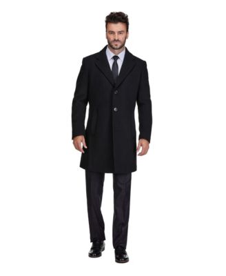 Men's Tailored Wool Blend Notch Collar Wool Blend Walker Car Coat
