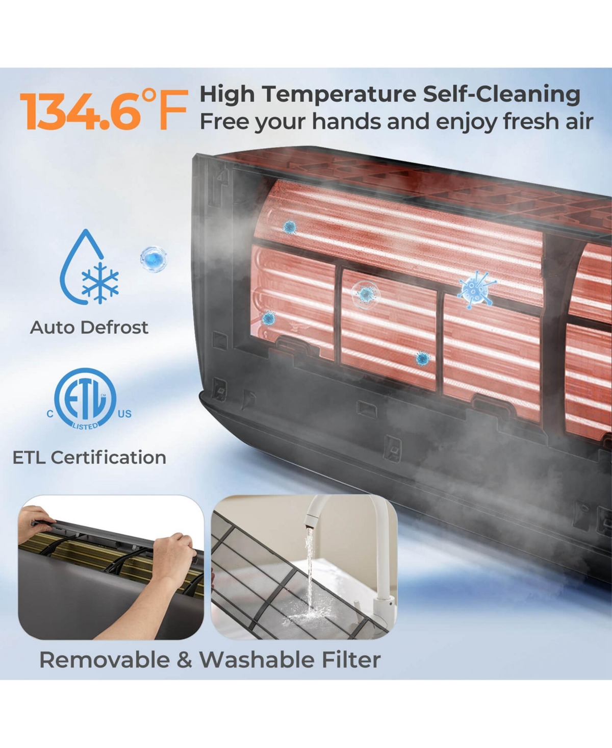 Costway 12000 Btu Enabled Mini Split Air Conditioner & Heater with Heat Pump