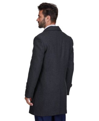 Men's Big & Tall Double Breasted Pea Coat Wool Blend Dress Peacoat