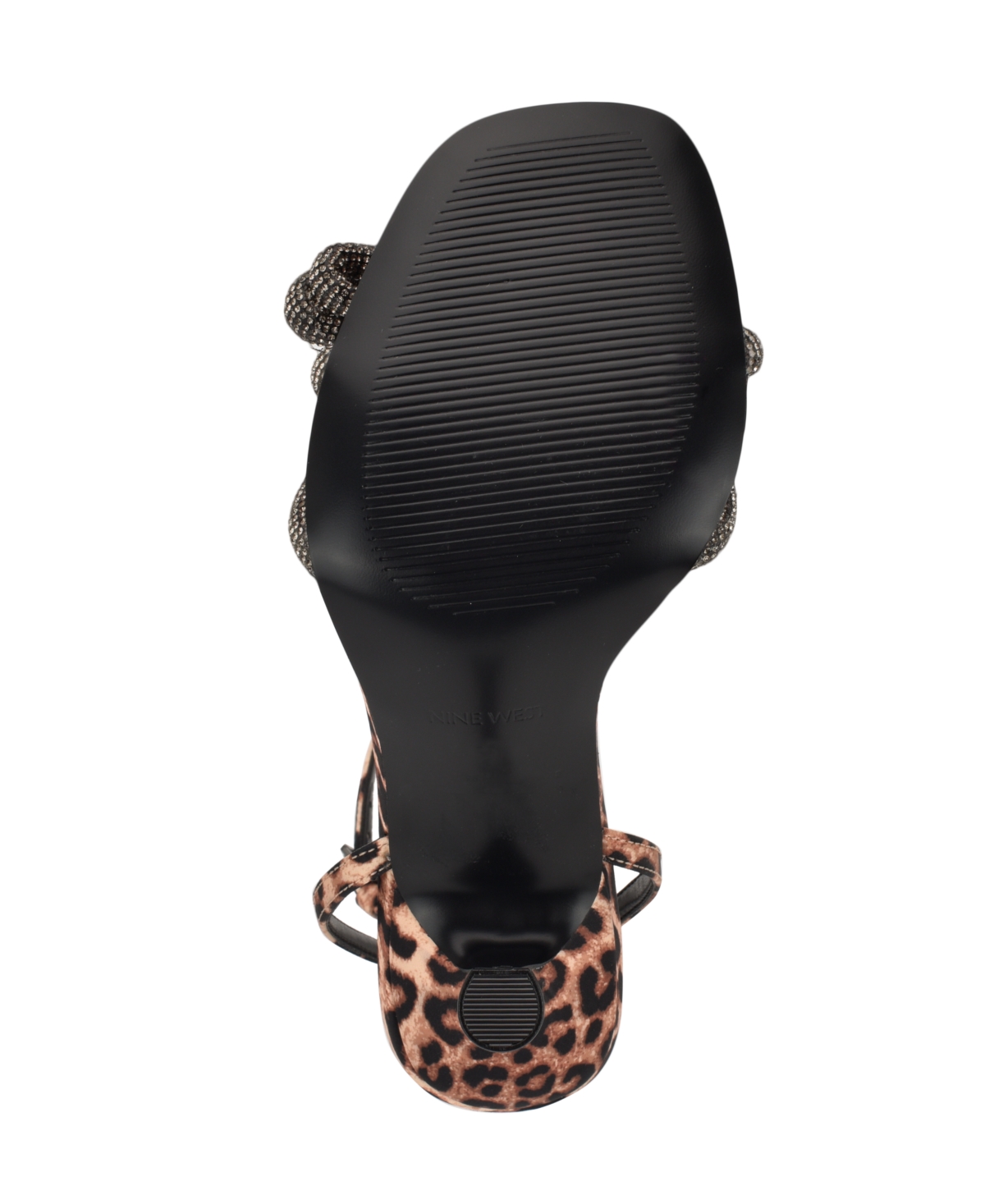 Shop Nine West Women's Ivid Square Toe Tapered Heel Dress Sandals In Leopard Satin