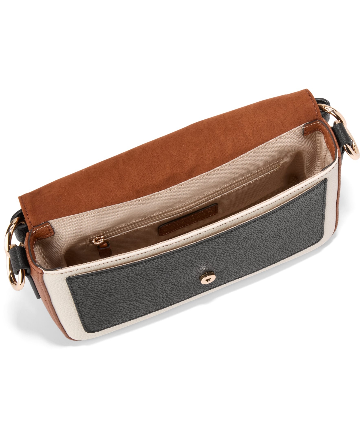 Cole Haan Mini Leather Shoulder Bag In Black,white,british Tan